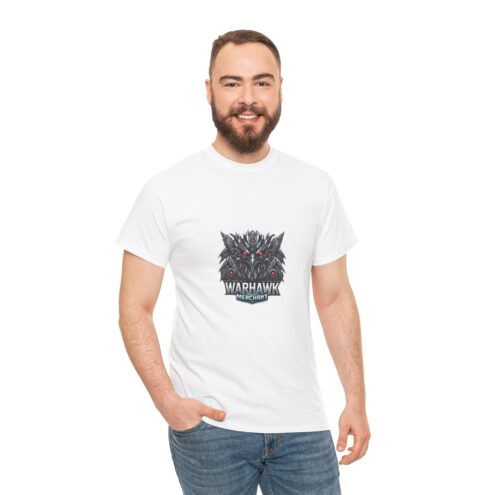 Warhawk Graphic Unisex Heavy Cotton Tee - Bold and Fearless Design - Image 3
