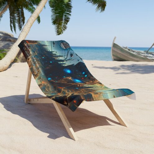 Futuristic Cyberpunk Beach Towel - Perfect for Summer Adventures - Image 2