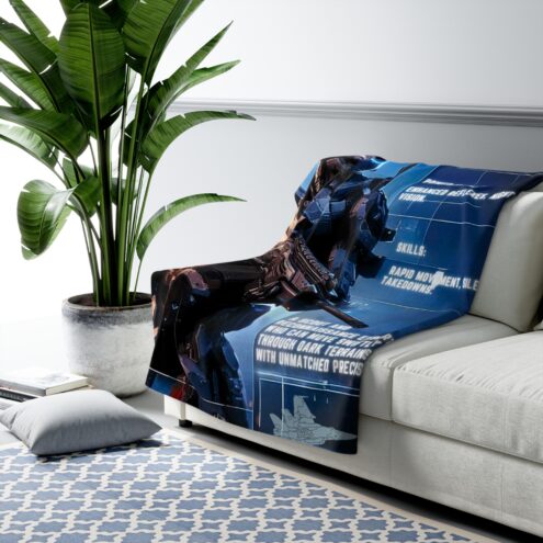 Futuristic Sherpa Fleece Blanket - Enhanced Reflexes Design for Gamers