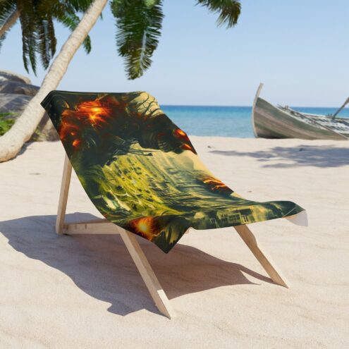 Apocalyptic Skull Beach Towel - Unique Art for Summer Adventures
