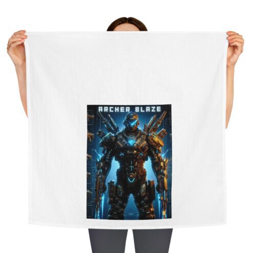 Futuristic Robot Tea Towel – Archer Blaze Design for Sci-Fi Fans