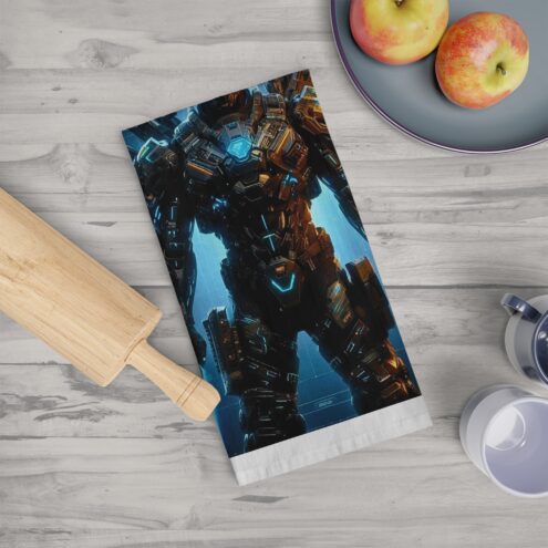 Futuristic Robot Tea Towel – Archer Blaze Design for Sci-Fi Fans - Image 2