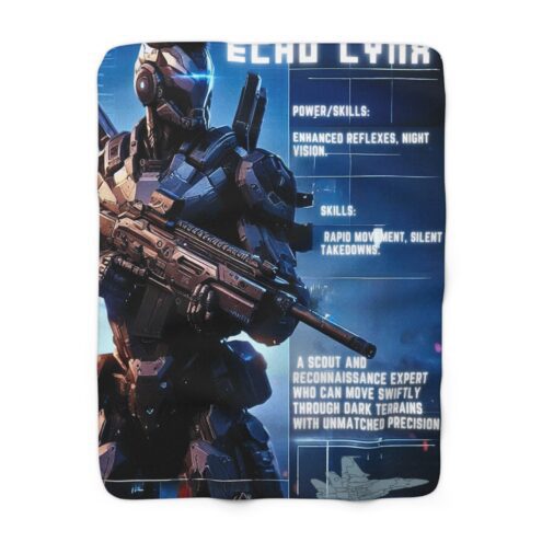 Futuristic Sherpa Fleece Blanket - Enhanced Reflexes Design for Gamers - Image 3