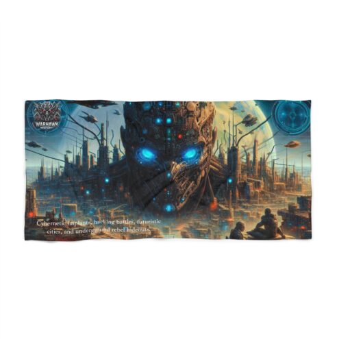 Futuristic Cyberpunk Beach Towel - Perfect for Summer Adventures